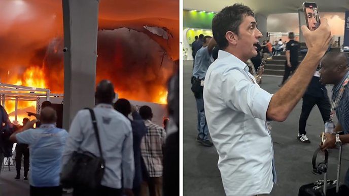 Huge columns of smoke': BBC at the scene of fire at COP30