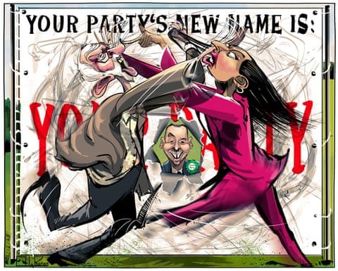 Ella Baron on infighting at the Your Party conference – cartoon