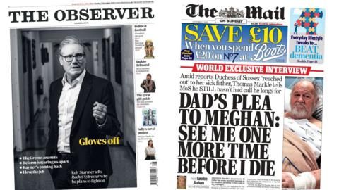 The Papers: Starmer to 'fight on' and 'Dad's plea to Meghan'