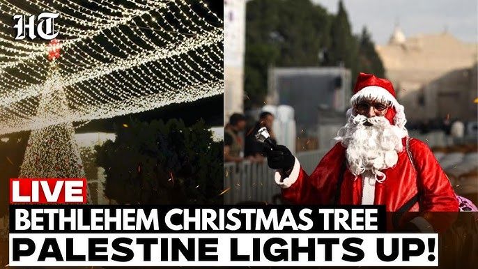 Bethlehem Christmas tree lights up for first time since start of Gaza war