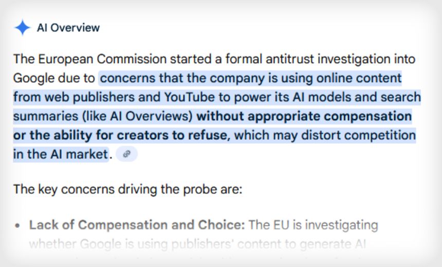 EU investigates Google over AI-generated summaries in search results