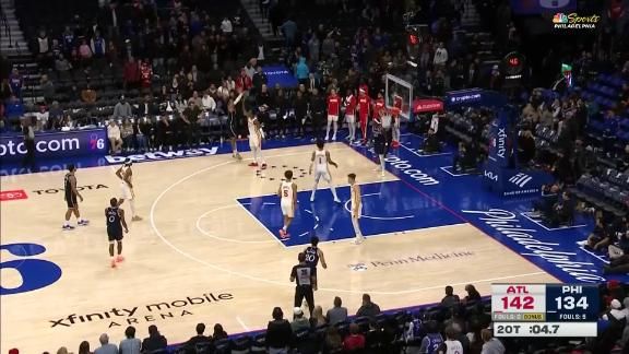 76ers' Embiid returns in chaotic 2OT loss to Hawks